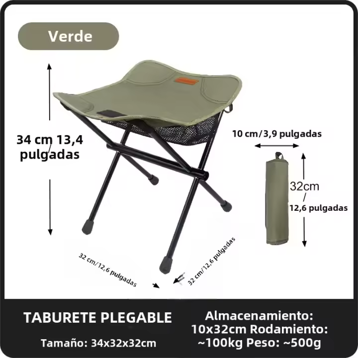 Silla Plegable Portátil Para Camping PACOONE Mini Silla De Pesca Picnic De Aluminio Ultraligero Con Almacenamiento Muebles De Exterior Ligeros - 1