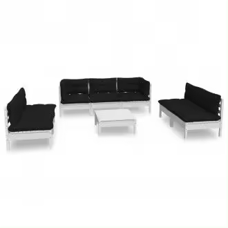 VIDAXL 3096227 conjunto de sofás con cojines y mesa de jardín con acabado blanco y antracita vida xl - 1