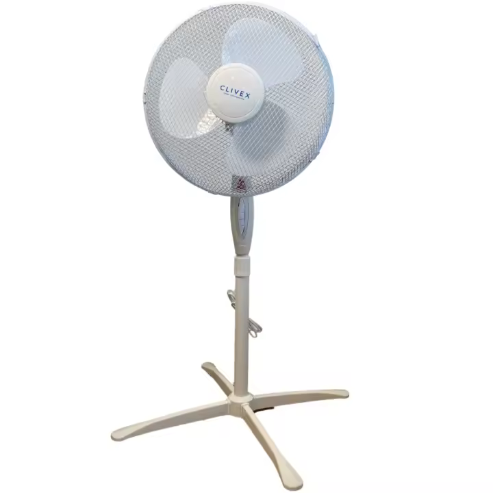 Ventilador Clivex Eco Pie V2 3 Velocidades 40cm (45W) 75-80º de Giro o fijo, 1.5m de altura - 1