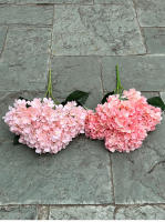 Gran Tamaño 5 Cabezas De Flores Artificiales Hydrangea En Blanco Y Rosa Para Boda Decoración De Fiesta En Casa Flores Silken Para Arreglo De Novia - details 22