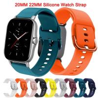 Correa de silicona para reloj inteligente, banda de 20mm y 22mm para Amazfit Bip3 3Pro GTS2 2E 3 4Mini GTR GTR2, Samsung Galaxy Watch 6 5 4 Classic S3 - details 0