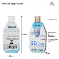 Logger De Temperatura USB Registrador De Datos De Humedad Y Temperatura Single Use Con Reporte PDF 30/60/90 Días Puerto USB 10000 Puntos - details 24