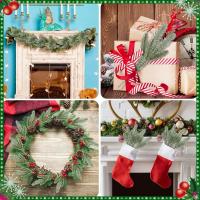 10PCS Ramas De Pino Artificial Para Navidad Árbol De Navidad Decoración De Fiesta Guirnalda De Pinos Con Nieve Regalos Para Decoración De Ambientes - details 7
