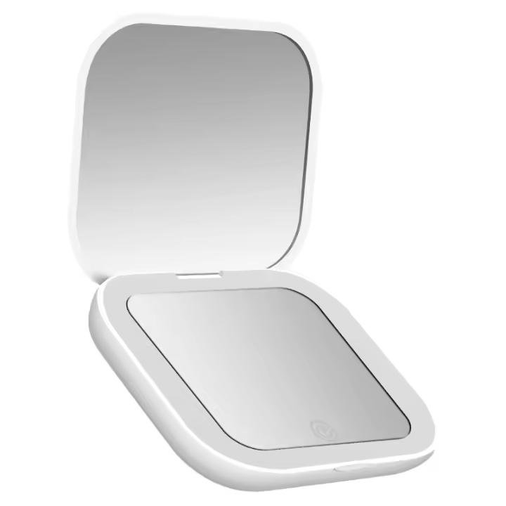 Espejo De Maquillaje Portátil Miniatura Con Luz LED Plegable Y Aumento De 2X Espejo De Mano Para Maquillaje Compacto - 1