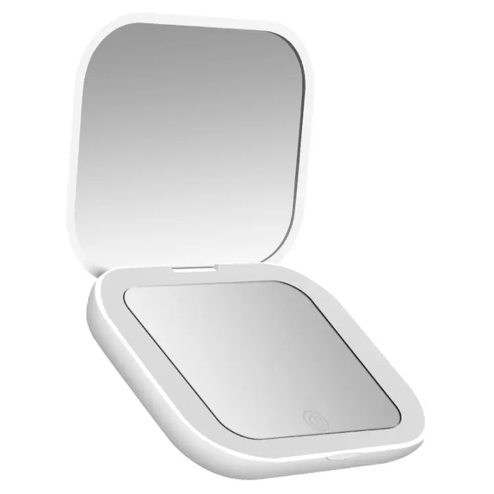 Espejo De Maquillaje Portátil Miniatura Con Luz LED Plegable Y Aumento De 2X Espejo De Mano Para Maquillaje Compacto - 1