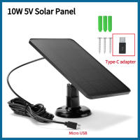 Panel Solar 10W 5V 2en1 Micro USB+Tipo-C Para Cámara De Seguridad Y Sistema De Luz Doméstica Pequeña Panel Solar Exterior Para Carga - details 0
