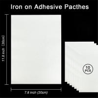 10Pcs Parches Adhesivos De Hierro Para Ropa Tamaño 11.8 X 7.8 Pulgadas Interfaz Fusible Ligera De Tejido Para Presión Calor Doble - details 6