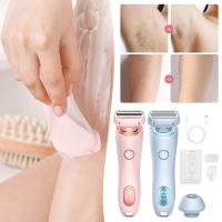 2 en 1 Bikini Trimmer máquina de afeitar eléctrica para mujeres, Silky Glide Pro depilación para afeitar piernas, brazos, axilas y cara rosa - details 0