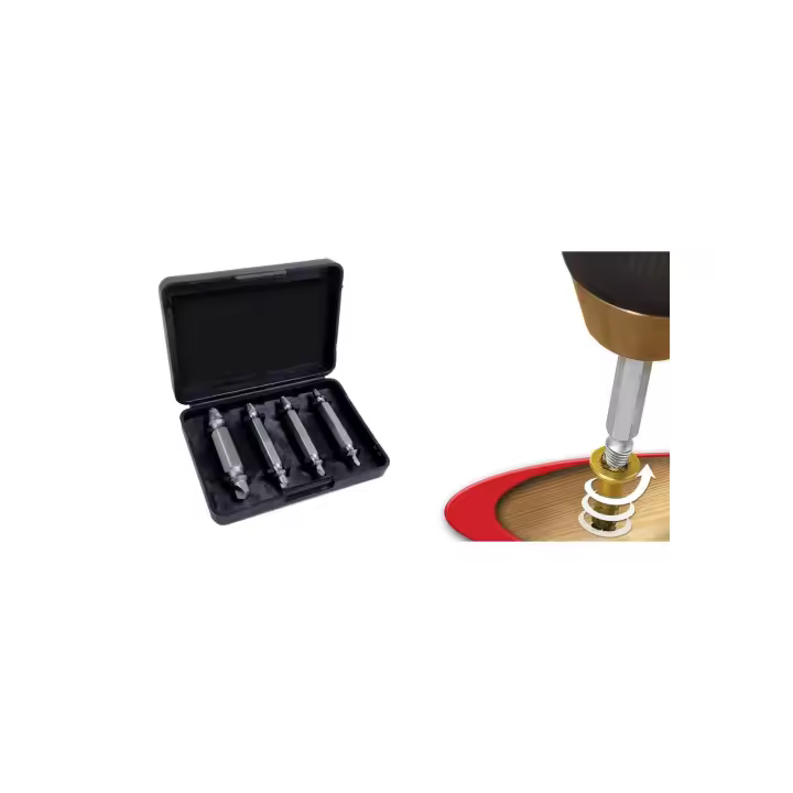 Mediawave Store Kit 4 Extractor de Maple para tornillos de Pino dañados para mayor calidad Kit de hardware de Jardín y Hogar y Brizcases Multitools Herramienta inalámbrica DIY Compact - 1