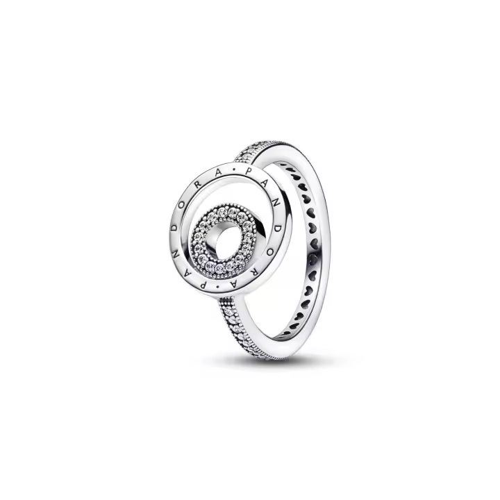 Anillo PANDORA Signature Logo Círculos Pavé 192316C01 - 1