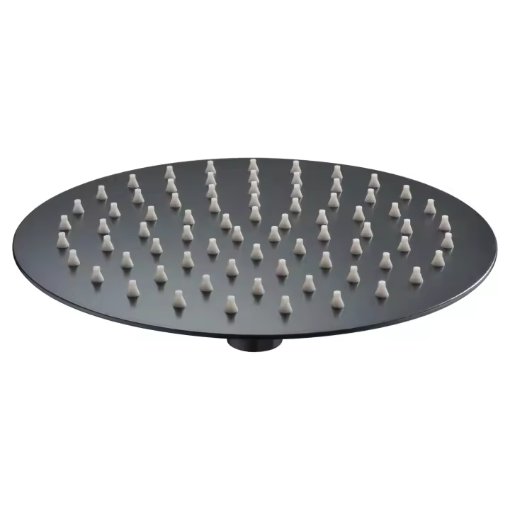 IMEX - Rociador Ducha Efecto Lluvia  Alcachofa Fija de Ducha Grande  Alcachofa Ducha Alta Presión Efecto Cascada  Rociador Techo Redondo de 25cm  Color Negro Mate - 1