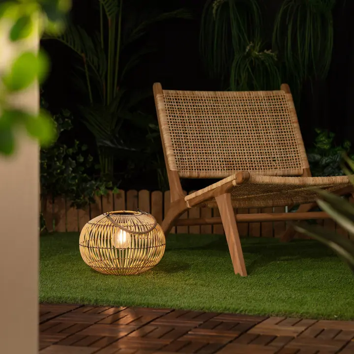 Ledkia Lámpara de Mesa Solar LED Ratán Sipur Exterior - 1