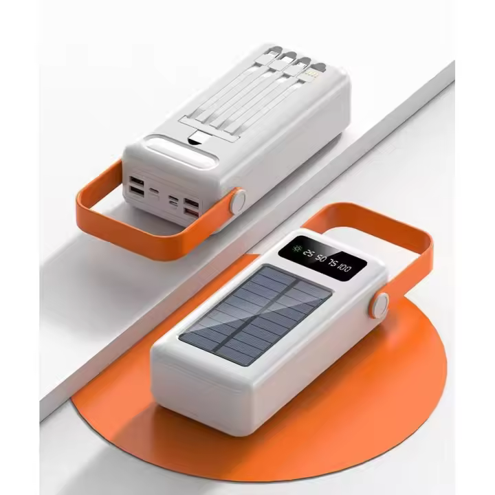 Cargador solar portátil de 100.000 mAh con Pantalla digital y Luz LED para camping. - 1