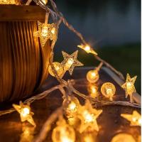 Cadena De Luces LED Estrella Y Bolita Impermeable Para Decoración De Fiestas Cumpleaños Boda Camping Canopy Toldo Jardín - details 1