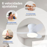Hola LED Ventilador de Techo RXFL8001 – 880mm, Luz LED Regulable 40W, 3000K-6000K, Blanco - details 3