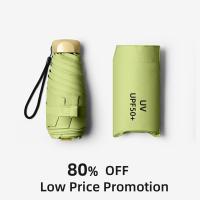 Mini Paraguas UV Plegable De Viaje Portátil Protección Solar Y Lluvia UPF50+ Vinilo Cubierta Negra Para Adultos Sombrilla Capsula - details 0