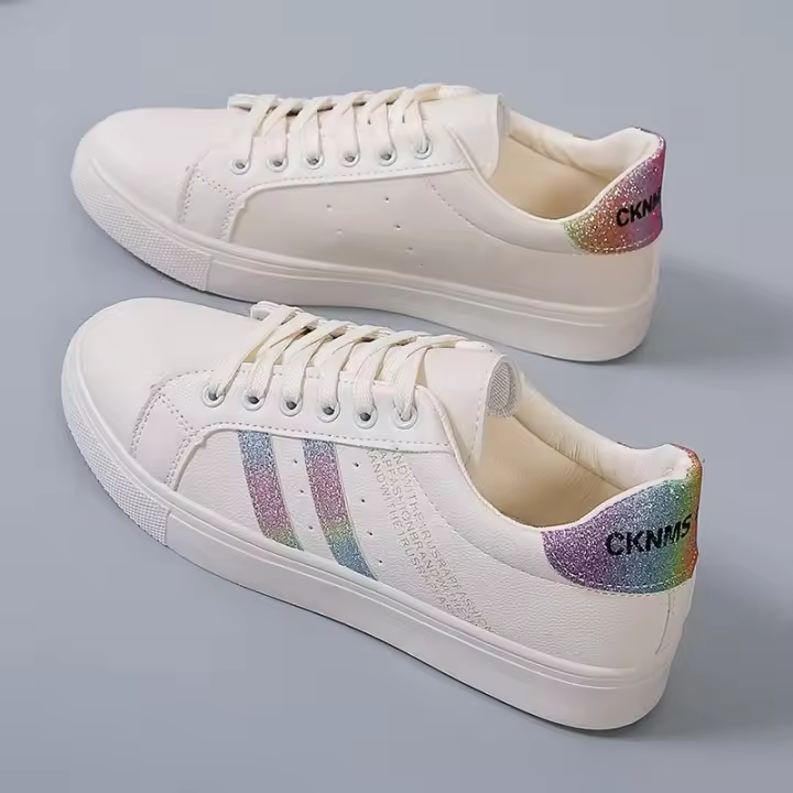 Zapatillas De Mujer Casual Para Otoño Zapatos De Caminar Planos Con Cordones Alta Calidad Moda Suela Baja Para Oficina Y Tiempo Libre - 1