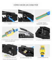 AMPCOM Herramienta De Crimpado RJ45 CAT7 Para Conectores Pass through RJ11 RJ45 CAT6 CAT5E Con Cortador De Alambre Y Plugs Modulares - details 8