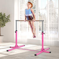 HOMCOM Barra de Gimnasia para Niños de +3 Años Barra de Entrenamiento con Altura Ajustable 92-150 cm Barra Horizontal de Gimnasia Carga 75 kg 197x121x150 cm - details 1