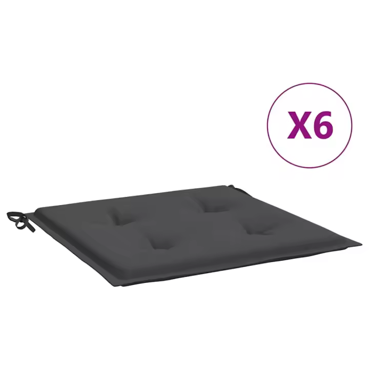 Fundas Silla de Jardín 6 UDS Lona Oxford Antracita 50x50x4 cm - 1