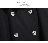 Vestido Elegante Para Mujer Con Doble Botón Y Cinturón Longitud Pierna Vestido Oscuro Blanco A-Line Estilo Oficina Moda Otoño 2025 - details 23
