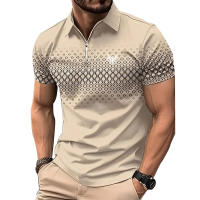 Camisa Polo Hombre Verano Manga Corta Cierre Invisible Moda Casual Polyester Transpirable Contraste De Colores - details 5