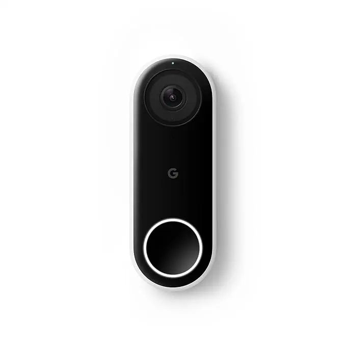 Google Nest Hello Doorbell (cableado) - Timbre de video con transmisión 24/7 - Cámara inteligente para el hogar con video HDR, conversación y escucha HD, visión nocturna y alertas - 1