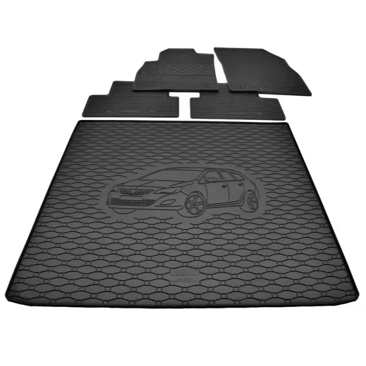 Alfombra Protector maletero + alfombrillas de goma a medida para OPEL Astra Sports Tourer desde 2010- - 1