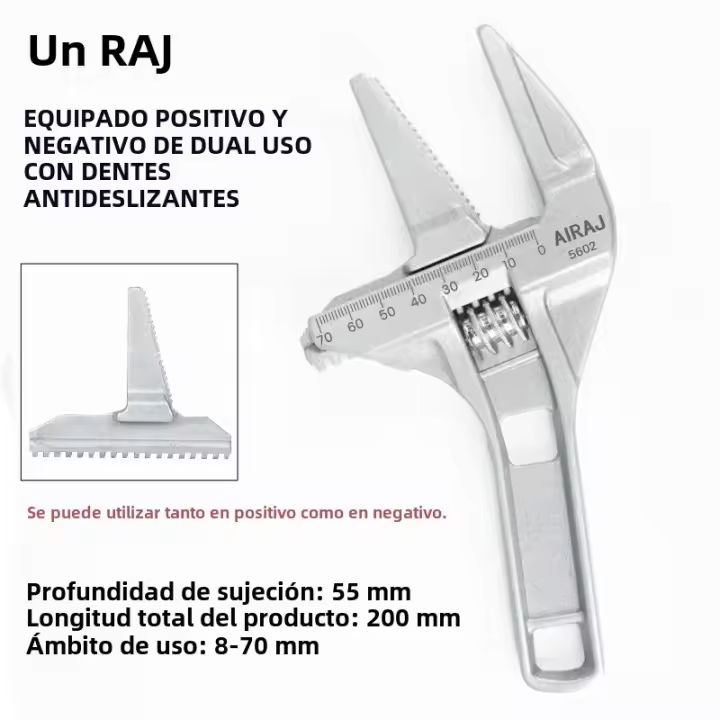 AIREAJ 5602 Llave De Mano Ajustable Para Baño Herramienta Multifuncional De Espacio Pequeño Para Quitar Tuercas De Tubo - 1