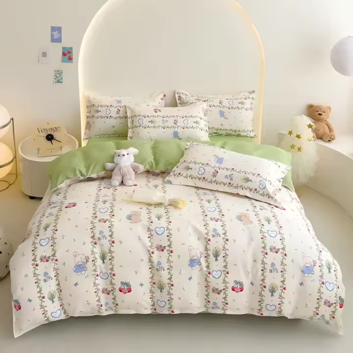 Juego de Funda Nórdica 4 Piezas de Algodón Alta Calidad Juego de Ropa de Cama- Dibujo Elegante - Varios Tamaños Disponibles - 1