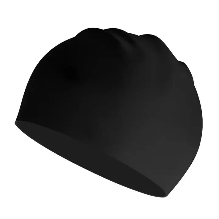 Gorro de natation para cabello grande, gorra de natation para mujer sombrero de natation de silicona impermeable para cabello grande, sombrero de Nation para adultos negro - 1