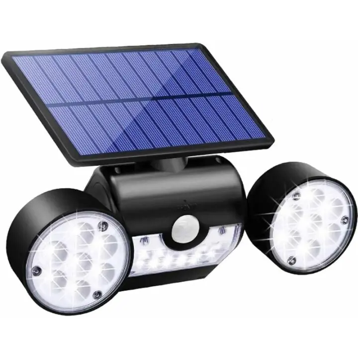 Luz solar Potente lámpara LED Iluminación de seguridad solar Luces de pared Foco reflector para exteriores Sensor de movimiento de 360 ° IP65 Impermeable Patio Patio Césped Lámpara solar Jardín al aire libre-Fei Y - 1