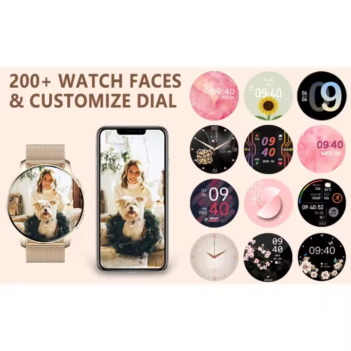 Reloj Inteligente Pantalla de 3.89cm, Batería de 650Mah, Impermeable IPX8, Seguimiento Deportivo, 100+ Modos de Ejercicio, Función de Llamada, Carga USB-Marca - 1