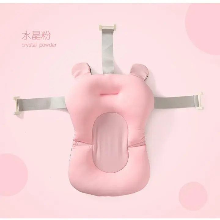 Asiento de baño para Bebé, alfabrilla de Apoyo plegable para bañera de Bebe, almohadilla y Silla para bañera de nuevo Nacido, almohada antideslizante para Bebé, cojín suave y Cómodo para el cuerpo - 1