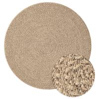 vidaXL Alfombra ZIZUR apariencia de yute interior y exterior Ø 200 cm Alfombras de área  Alfombra de Piso para Sala de Estar Dormitorio Habitación Salón - details 0