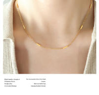 Simple Empalme de Titanium de Maple Chapado en oro collar impermeable de Maple inoxidable de joyería de moda collar de accesorios de Panel de collar de Las Señoras - details 3