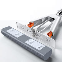 Mopa De Tela Plegable Para Limpieza Del Hogar Con Cabezal De Algodón Recambiable Y Mango Telescopio Eco-amigable - details 3