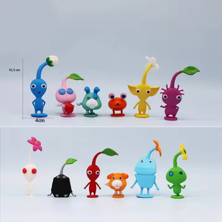 Conjunto De 6/12 Figuras De Acción Anime PIKMIN Con Capitán Olimar Y PIKMIN PVC Colección De Muñecos Juguetes Para Niños Regalos De Cumpleaños - 1