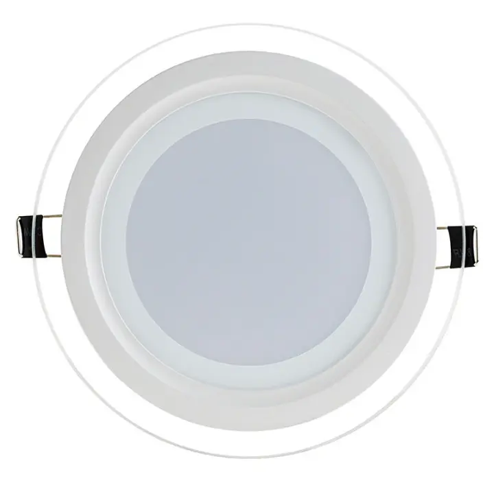 Luz De Panel LED De Aleación De Aluminio Redonda En Vidrio 6W 12W 18W 24W Luz De Techo Recogida Para Interiores AC85-265V - 1