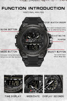 Reloj De Pulsera Deportivo Para Hombre OFNS 5ATM Impermeable G-Style Militar Sport Cuero Mecánico Pantalla LED Digital Multifuncional - details 5