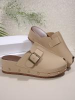 SP Zapatillas de Suela Gruesa para Mujer, novedad de Verano 2025, zapatillas de Suela Gruesa con punta Cerrada de gran tamaño y cinturón de cinturón decorativo. - details 19