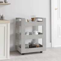 vidaXL Carrito de cocina madera contrachapada 60x45x80 cm en color Negro/Gris hormigón/Gris sonoma y más - details 1