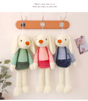 Muñeco De Peluche Conejo Con Orejas Largas Y Correa Juguetes De Peluche Para Niños Regalo De Cumpleaños Muñeco De Ropa - details 5