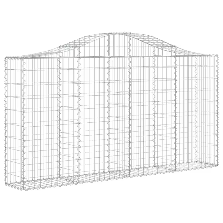 vidaXL Cesta gaviones forma arco hierro galvanizado 200x30x100/120 cm - 1