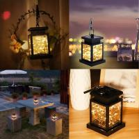 Lámpara Solar LED Retro De Hierro Para Exterior Luces Colgantes De Camino Decorativas Vintage Incluye Bombillas Fuente De Energía Solar - details 9