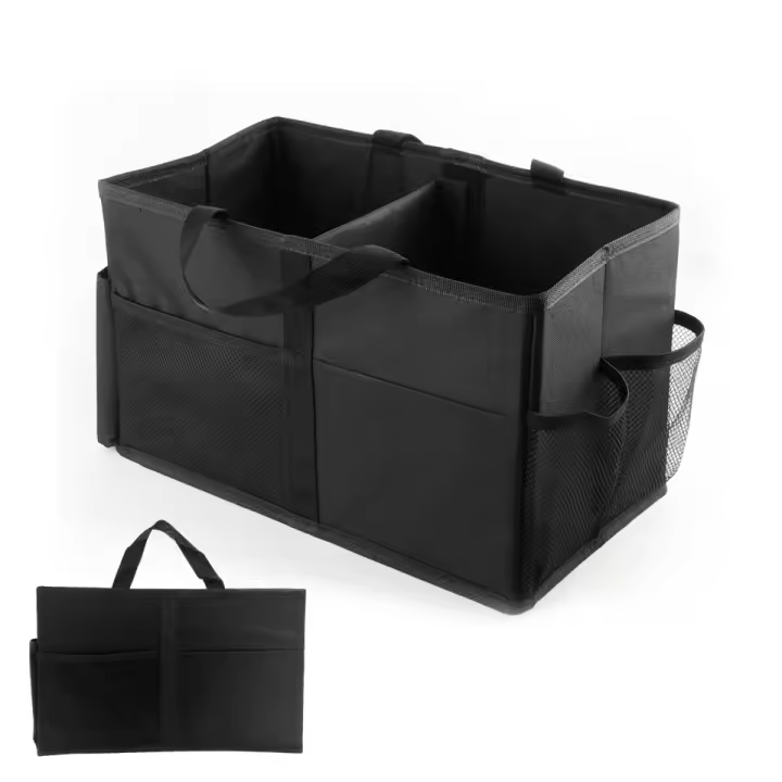 Bolsa de Almacenamiento para Coche - Organizador Plegable con Bolsillos Laterales y Malla Frontal | Material Resistente y Duradero | Multiusos para Coche, Hogar, Viajes y Camping - 1