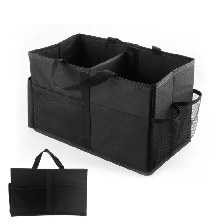 Bolsa de Almacenamiento para Coche - Organizador Plegable con Bolsillos Laterales y Malla Frontal | Material Resistente y Duradero | Multiusos para Coche, Hogar, Viajes y Camping - 1