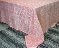 Colcha multiuso 85% algodón reciclado 15% poliéster diseño hojas rosa. - details 1
