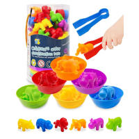 Juguete Montessori De Identificación De Animales Y Cuentas Color Sorting Dinosaurio Para Niños Regalo Desarrolla Habilidades De Color Y Conteo - details 0