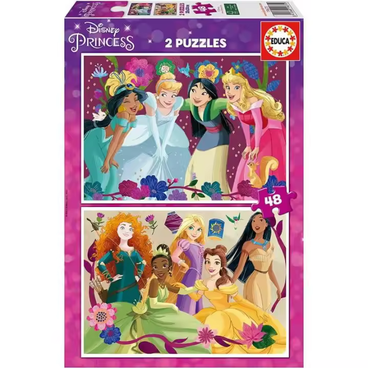 PUZZLE 2X48 PIEZAS DISNEY PRINCESS DE EDUCA - 1